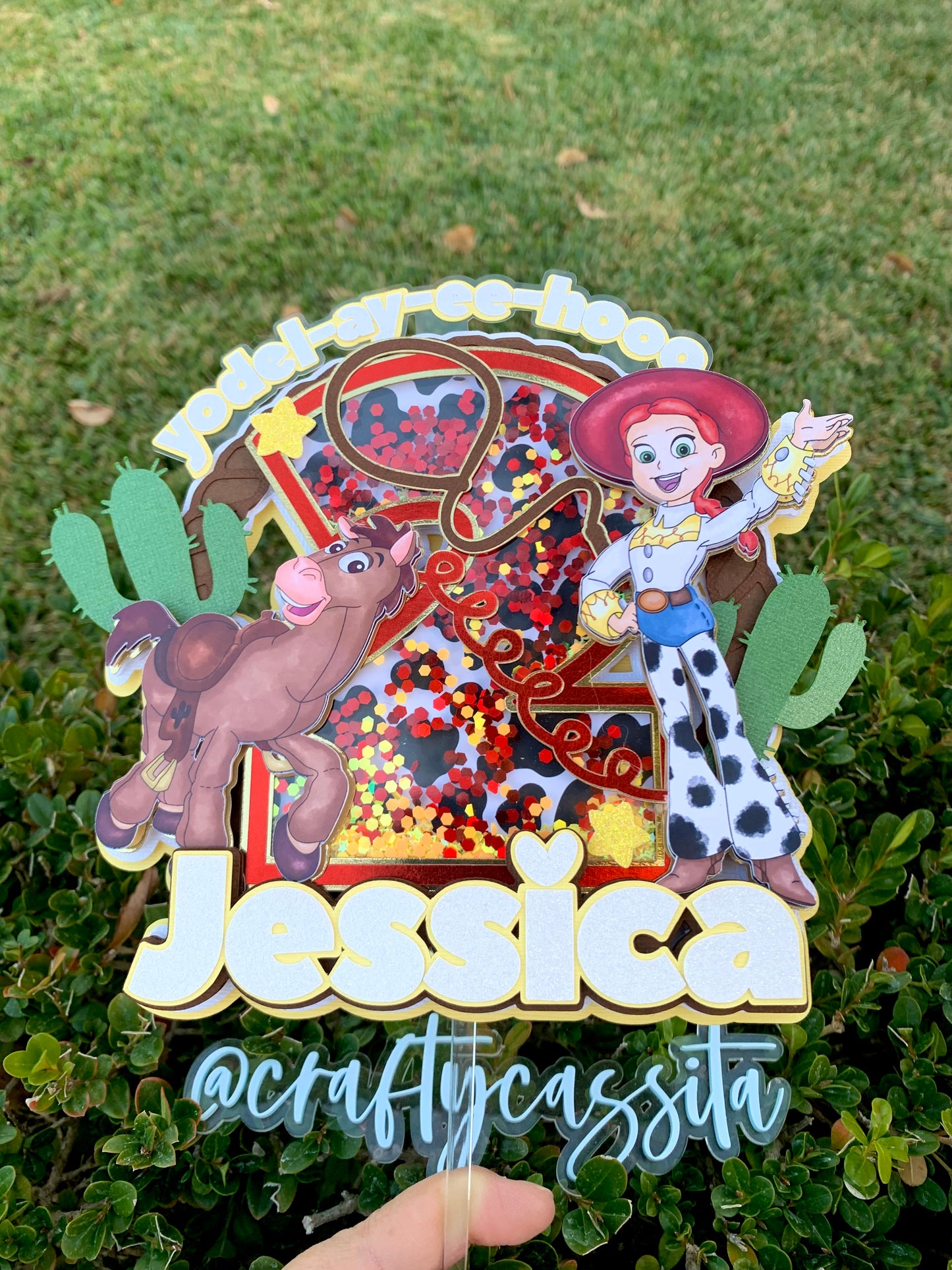 Cowgirl Cake Topper Shaker