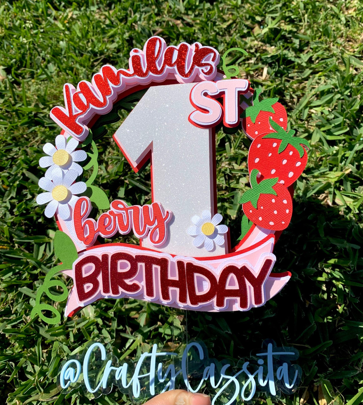 Berry First 3D Cake Topper
