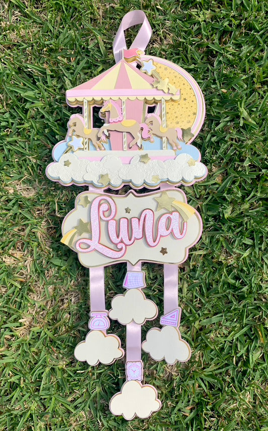 Dreamy Carrousel Baby Announcement