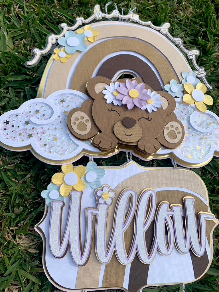 Rainbow Bear Baby Announcement