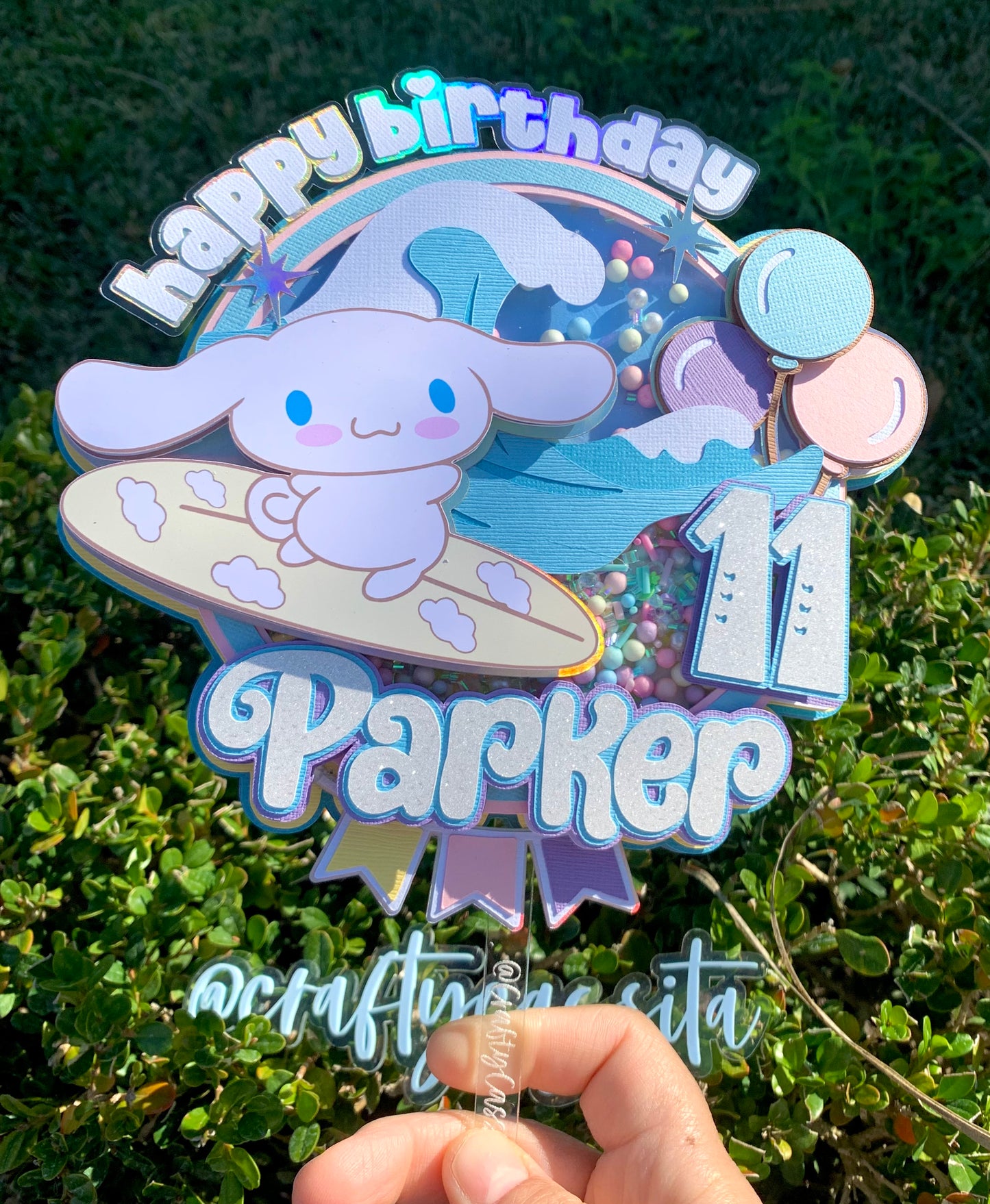 Surfing Cake Topper Shaker