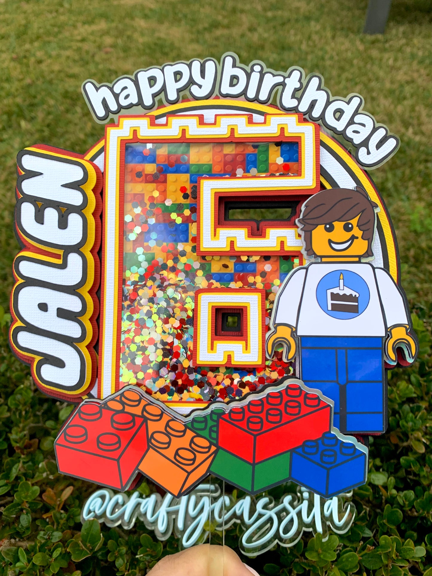 Blocks Cake Topper Shaker