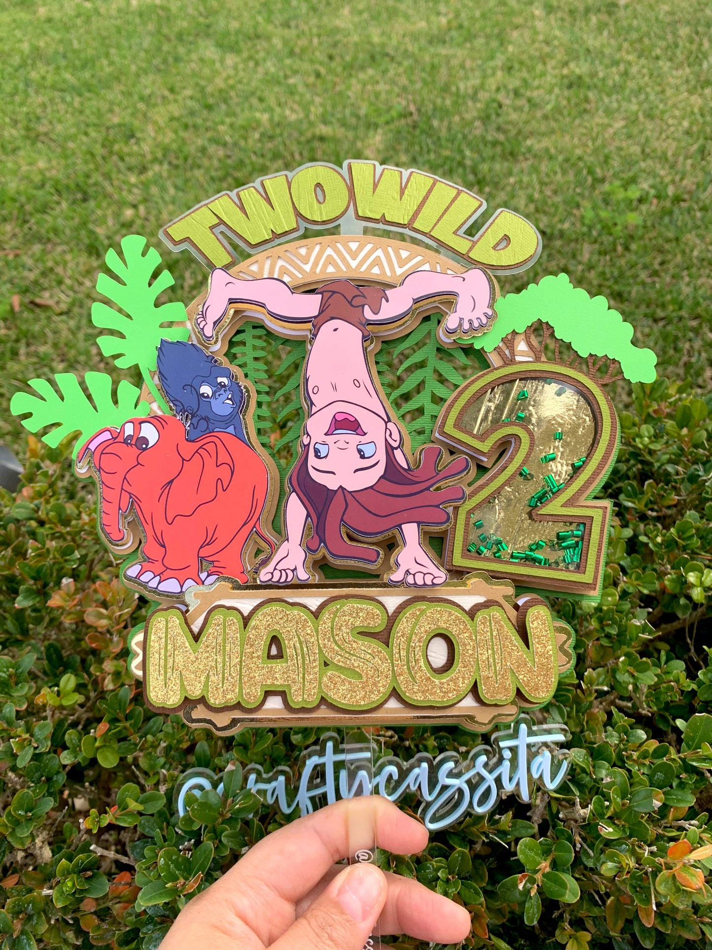 Two Wild Cake Topper Shaker