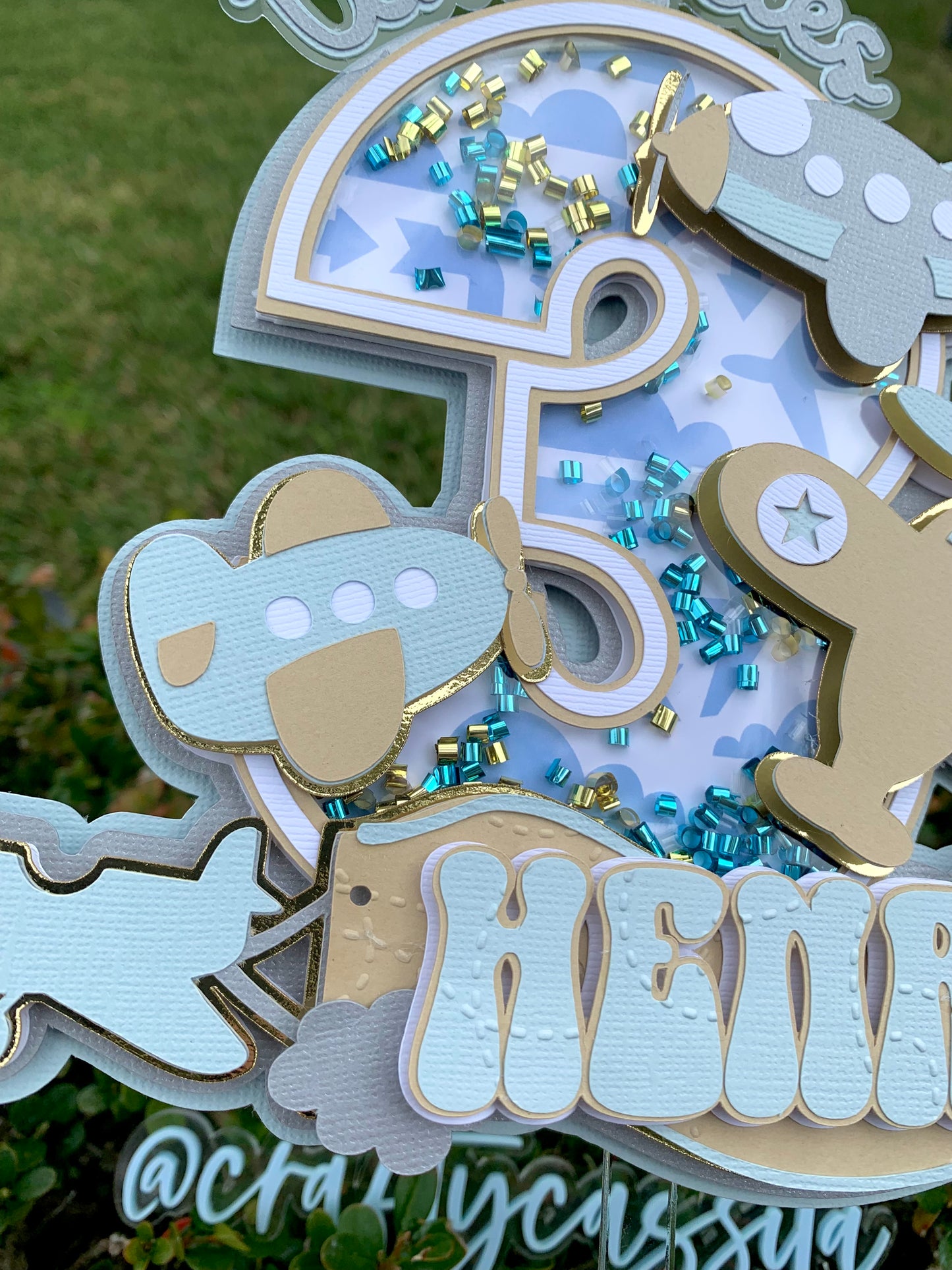 Time Flies Cake Topper Shaker