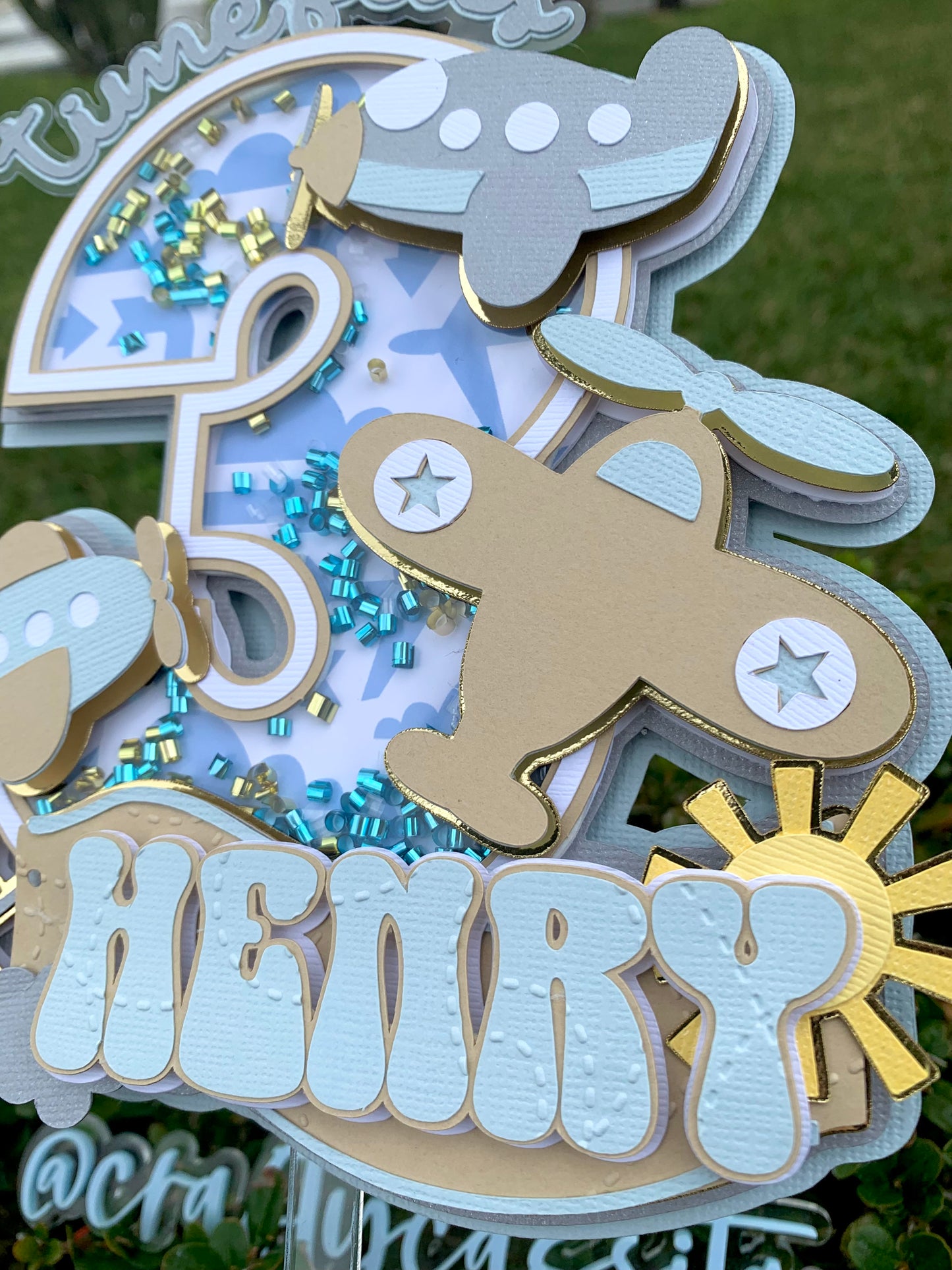 Time Flies Cake Topper Shaker