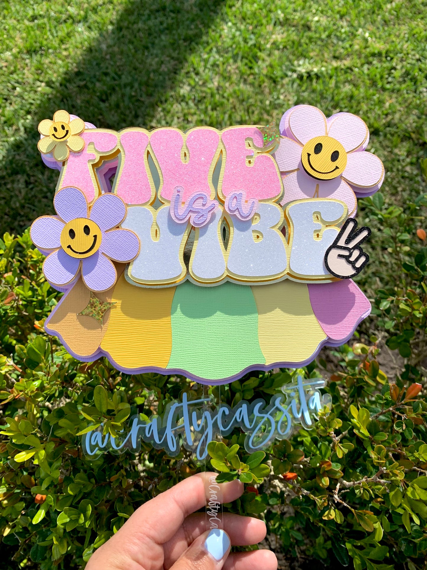 Five is a Vibe 3D Cake Topper