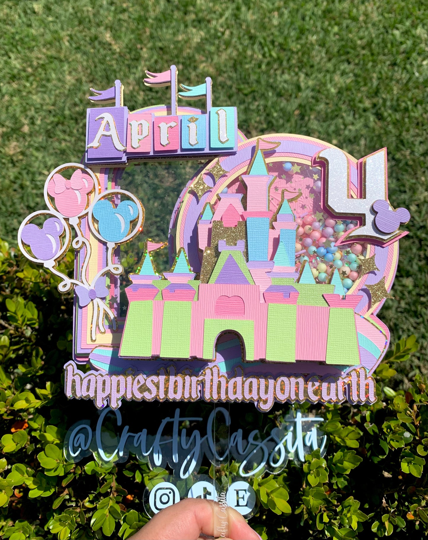 Happiest Place on Earth Cake Topper Shaker