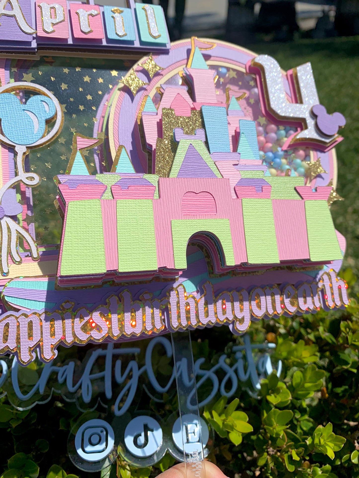 Happiest Place on Earth Cake Topper Shaker