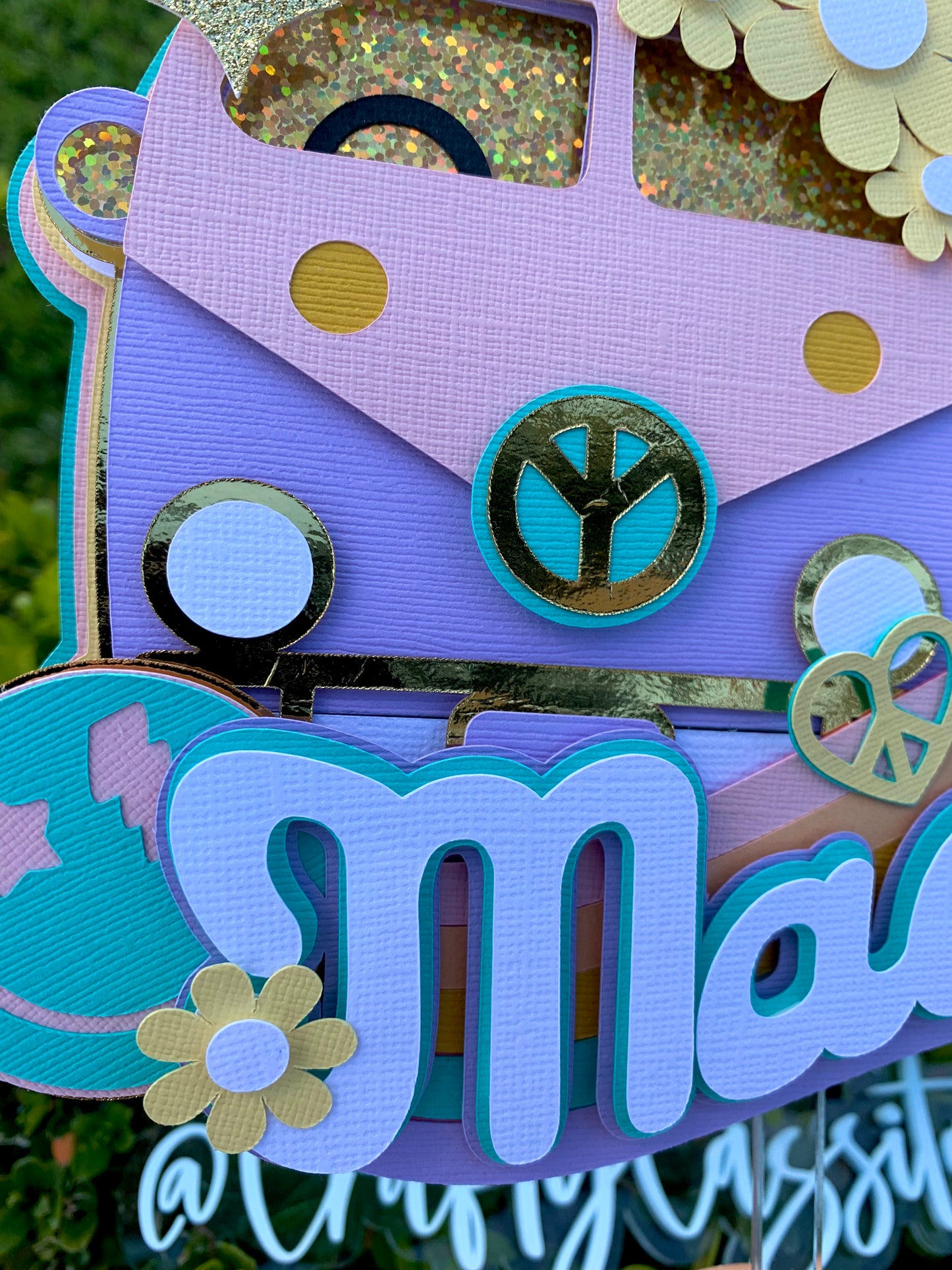 Groovy Bus Cake Topper Shaker