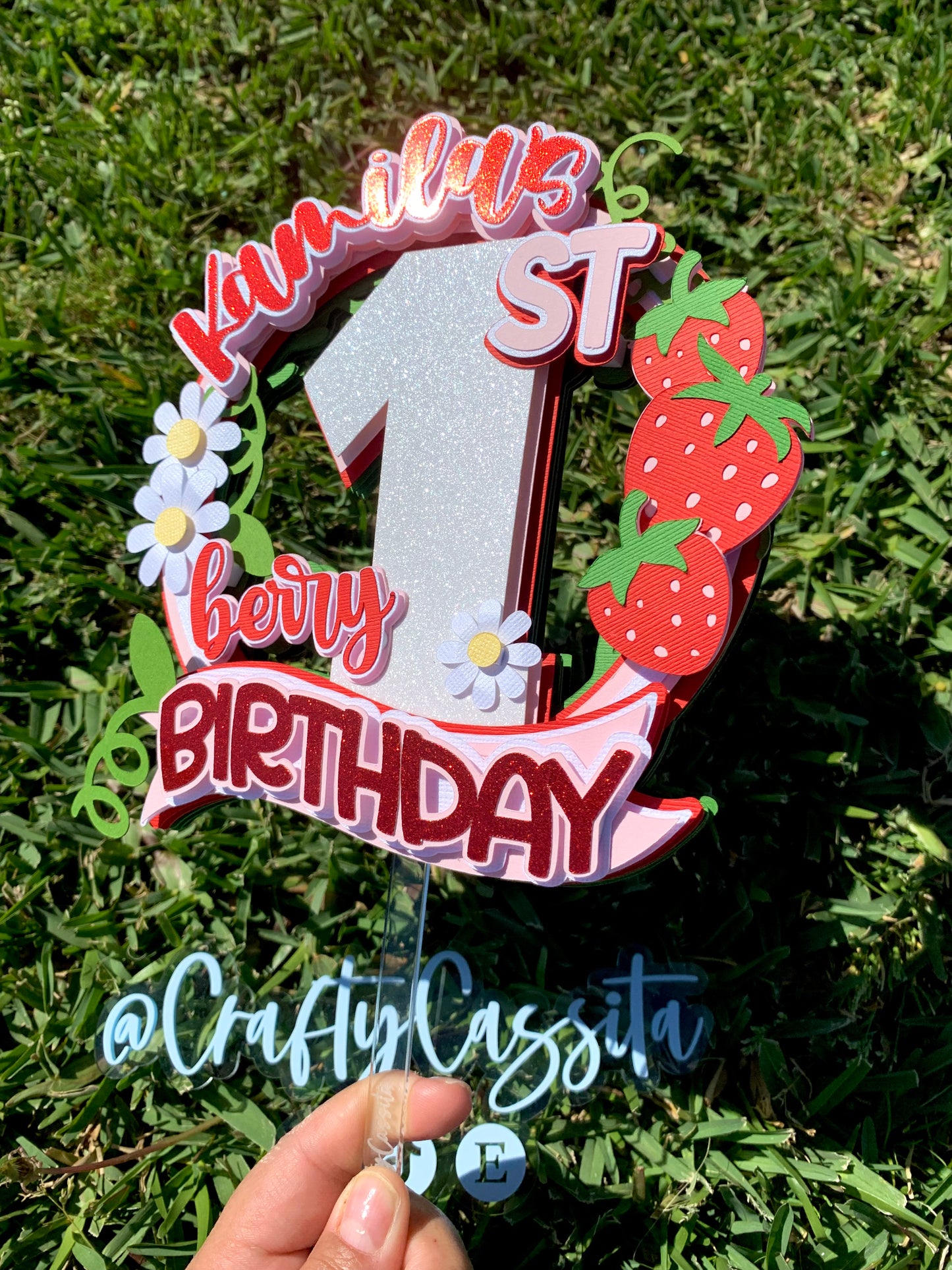 Berry First 3D Cake Topper