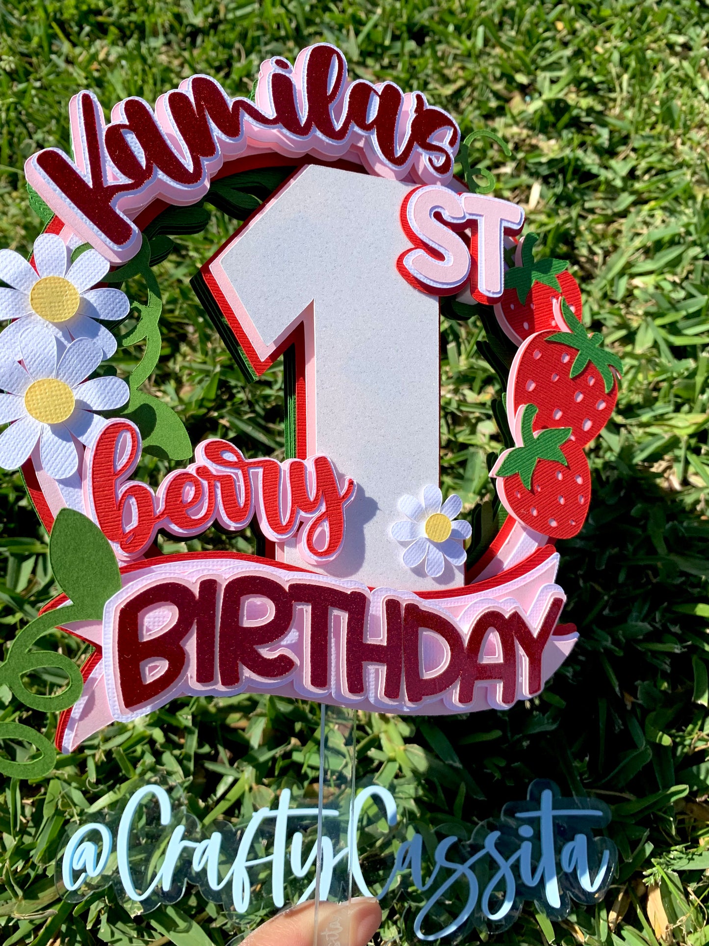 Berry First 3D Cake Topper
