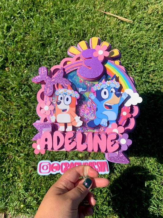 Blue Dog Cake Topper Shaker