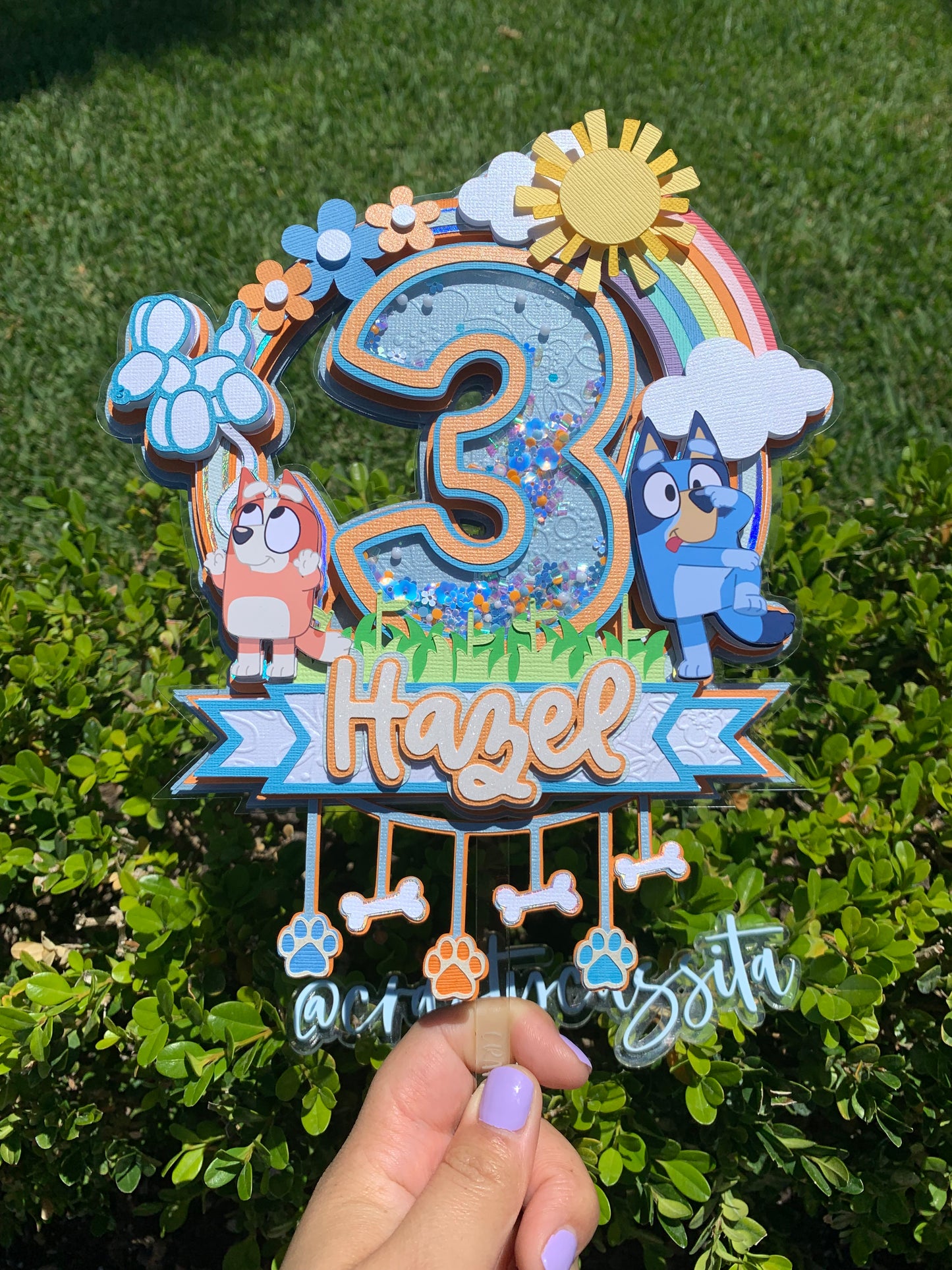 Blue Dog Cake Topper Shaker